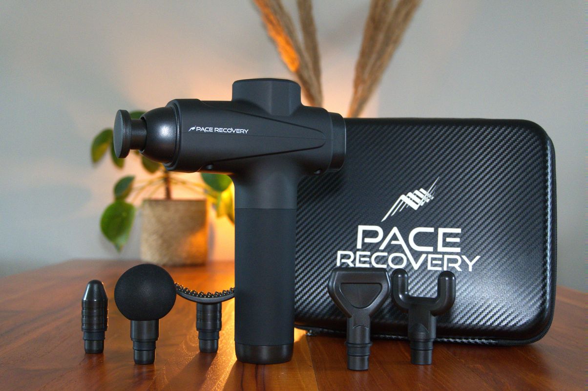 De Pace Recovery Pulse 1 massage gun met alle accessoires